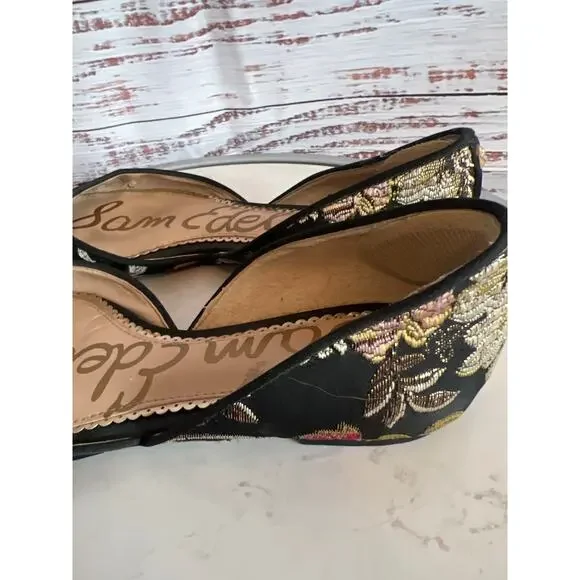 Sam Edelman Rodney D'Orsay Flats Black Brocade Size 6 1/2 - Picture 4 of 10